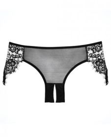 Adore Lavish &amp; Lace Crotchless Panty Black O/S