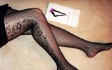 Blancho LZSA063-1 Sexy Black Sheer Thigh Floral Stocking