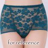 2 Pcs Women Lace Sexy Bikini Panties Pack Flower Mesh Underwear Plus Size Boyshorts Panties,Black Beige