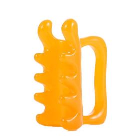 Resin Honey Wax Double-push Massager Cervical Spine Points (Color: yellow)