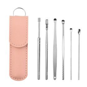 Stainless Steel 6-piece Set Earpick 360 Degree Spiral Cleaning Earwax Tool (Option: 6 Pcs Le Rouge Perfecto 22g)