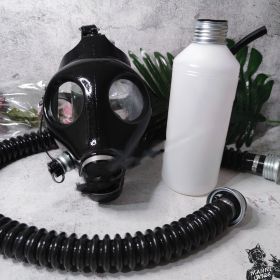 Three Piece Breathing Bag Rubber Full Face Mask (Option: C)