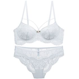 Push Up Plus Size Bra Set Ultra-thin Women's Underwear (Option: White-70B)