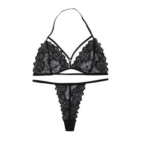 European And American Style Ultra-thin Lingerie Set (Option: 8026 Black-M)