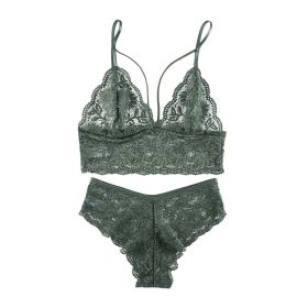 European And American Style Ultra-thin Lingerie Set (Option: 8027 Fruit Green-M)