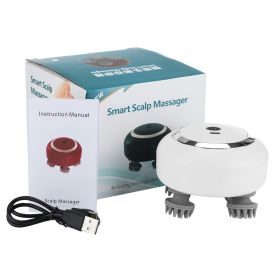 Rechargeable Three-gear Infrared Relaxation Head Massage Instrument (Option: White-USB)